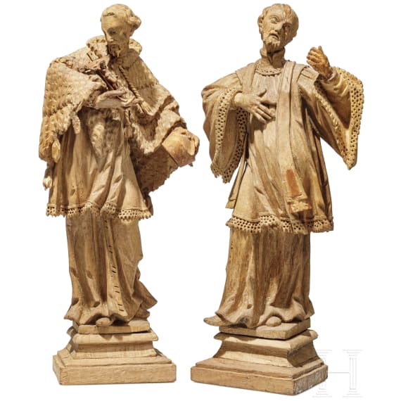 Zwei Heiligenfiguren, s&uuml;ddeutsch/fr&auml;nkisch, 18. Jhdt.