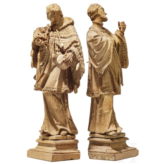 Zwei Heiligenfiguren, s&uuml;ddeutsch/fr&auml;nkisch, 18. Jhdt.