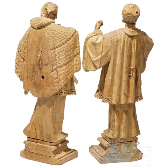 Zwei Heiligenfiguren, s&uuml;ddeutsch/fr&auml;nkisch, 18. Jhdt.