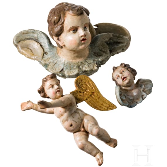 Satz von drei Putti, s&uuml;ddeutsch, 18./19. Jhdt.