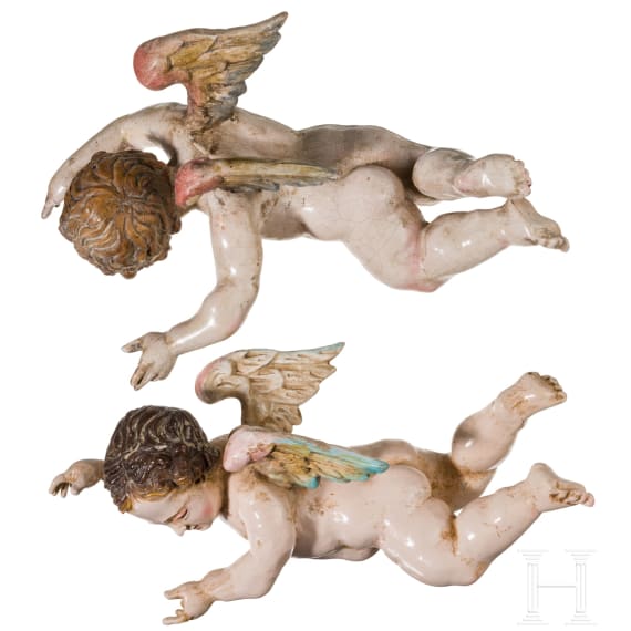Ein Paar Terrakotta-Putti, Italien, 19. Jhdt.