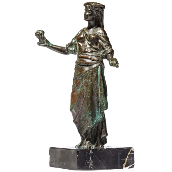 Bronzefigur einer r&ouml;mischen Dame, deutsch, 19. Jhdt.