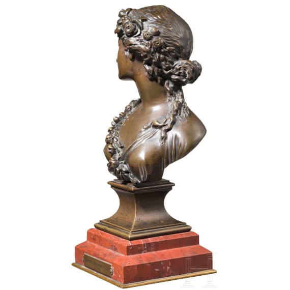 Bronzeb&uuml;ste einer jungen Dame als Personifikation des Fr&uuml;hlings, Frankreich, um 1900