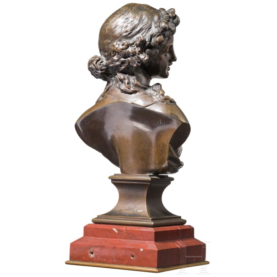 Bronzeb&uuml;ste einer jungen Dame als Personifikation des Fr&uuml;hlings, Frankreich, um 1900