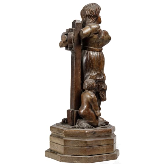 Hexe am Schandpfahl, Skulptur, deutsch, um 1920