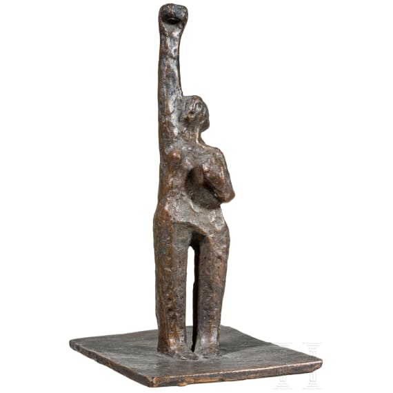 Rolf M&auml;rkl (1931 - 2020) - Bronzeskulptur "Emanze" 1982
