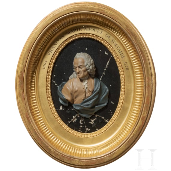 Wachsbossierung des Philosophen Voltaire, Caspar Bernhard Hardy, K&ouml;ln, um 1780
