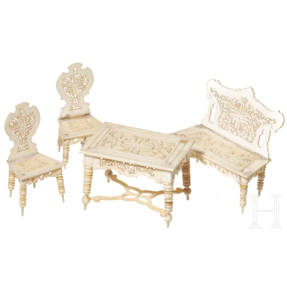 Set Miniaturm&ouml;bel, deutsch, um 1900