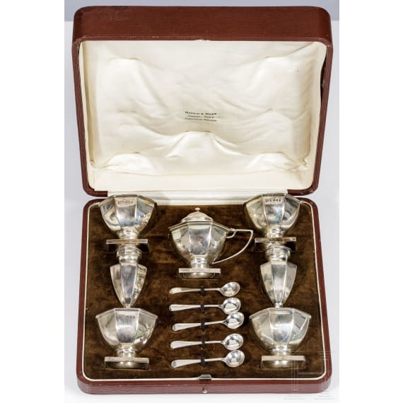 Mappin & Webb - silbernes Gew&uuml;rzset, England, 19. Jhdt.