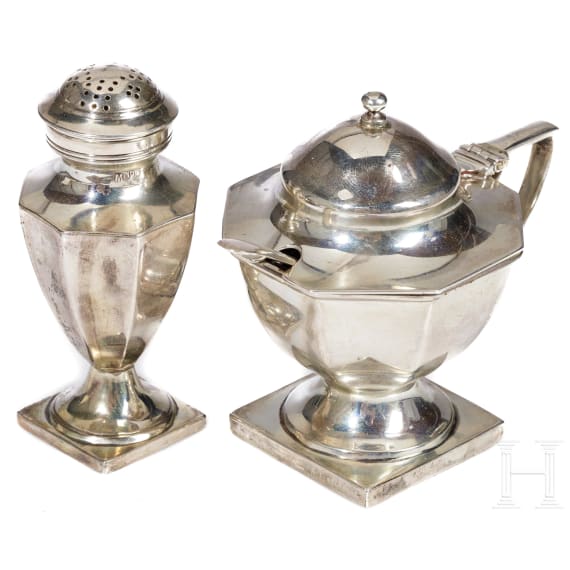 Mappin & Webb - silbernes Gew&uuml;rzset, England, 19. Jhdt.