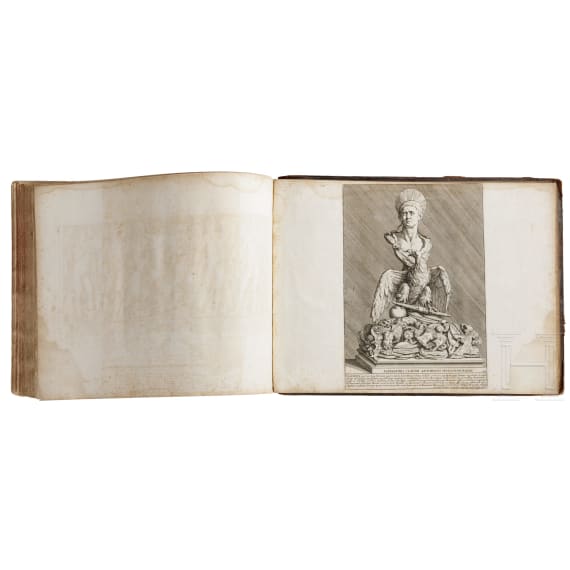 "Admiranda romanarum antiquitatum", a compilation of large-sized coppers of roman art work, by Bartoli and Bellori, Italy, 1693