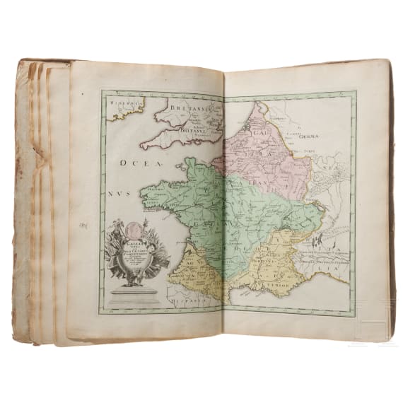 "Descriptio Orbis Antiqui in XLIV. Tabulis exhibita" a Io. Davide Koelero"; kolorierter Atlas, Christoph Weigel, N&uuml;rnberg, um 1720