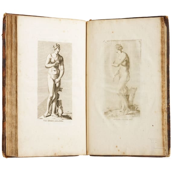 "Art cabinet" (transl.), containing 100 plates of monuments of ancient Rome, Gravenhage, 1737