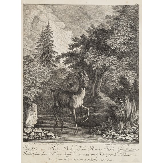 Vier jagdliche Stiche, Johann Elias Ridinger, Augsburg, um 1760