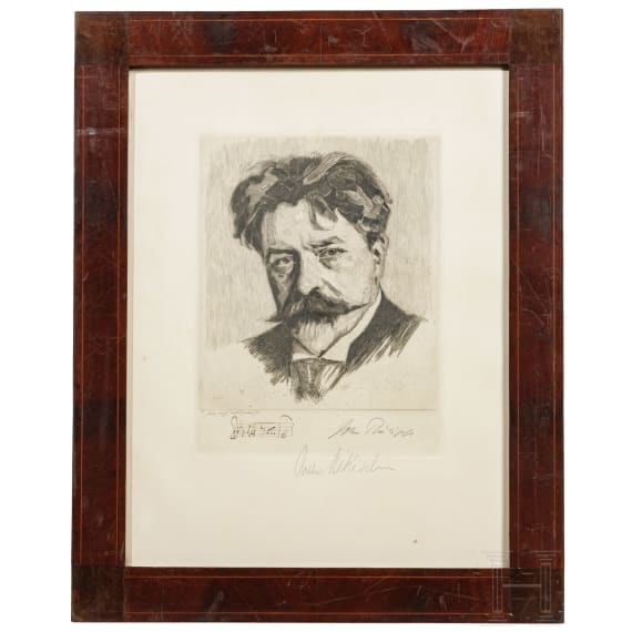 John Philipp - signiertes Bildnis des Dirigenten Arthur Nikisch
