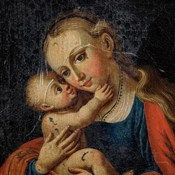 Kleines Marienbildnis, deutsch, 17./18. Jhdt., nach &auml;lterem Vorbild