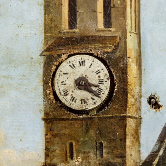 Bilderuhr "Kapelle am Wegrand", Italien, 19. Jhdt.
