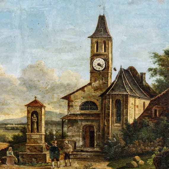 Bilderuhr "Kapelle am Wegrand", Italien, 19. Jhdt.