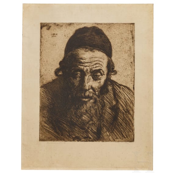 Judaica - vier Schwarzwei&szlig;-Zeichnungen j&uuml;disches Leben
