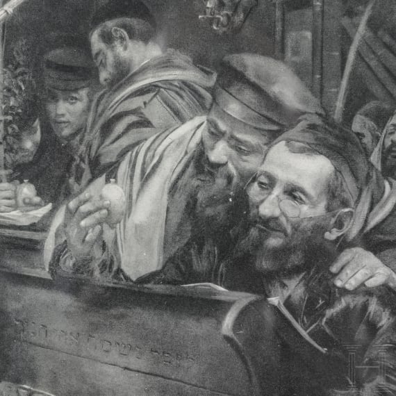 Judaica - vier Schwarzwei&szlig;-Zeichnungen j&uuml;disches Leben