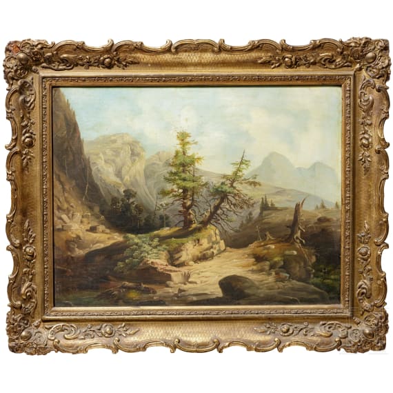 August Seidel (1820 - 1904) zugeschrieben - Gem&auml;lde einer Gebirgslandschaft