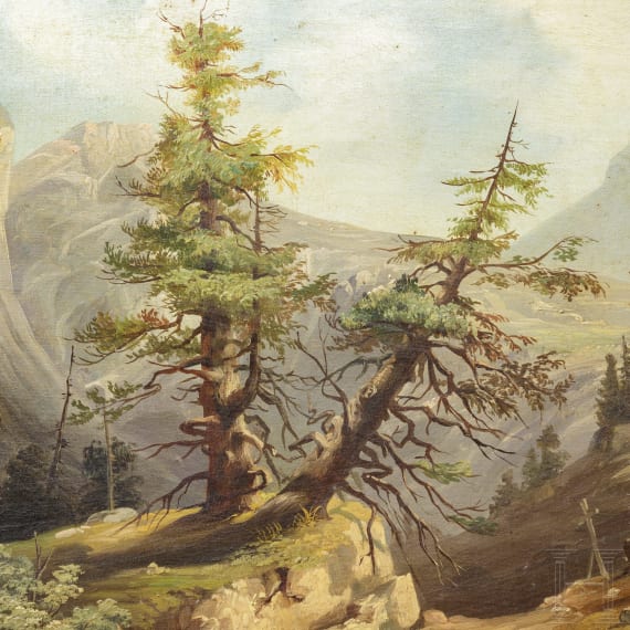 August Seidel (1820 - 1904) zugeschrieben - Gem&auml;lde einer Gebirgslandschaft