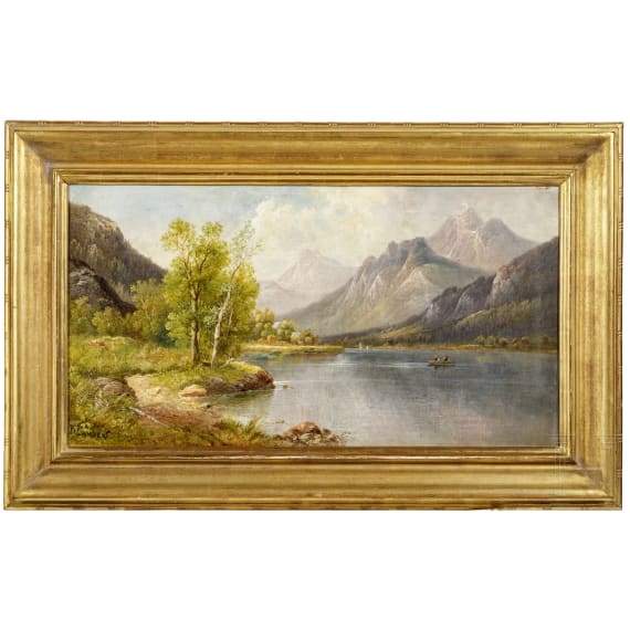 B. Lambert (1843 - 1902/05) - Gem&auml;lde "Am Grundlsee"