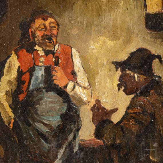 "Im Wirtshaus", s&uuml;ddeutsch, um 1900