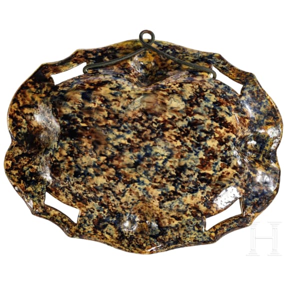 Ovale Fayence-Schale in der Art des George Palessy, Frankreich, um 1600
