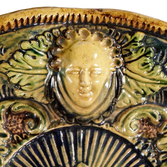 Ovale Fayence-Schale in der Art des George Palessy, Frankreich, um 1600