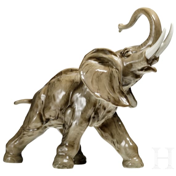 Hutschenreuther Porzellanfigur "Elefant", deutsch, 20. Jhdt.