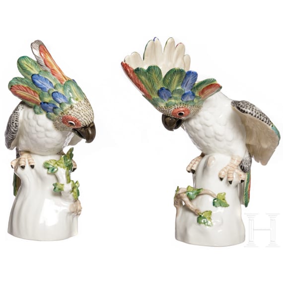 Ein Paar Porzellanfiguren, "Kakadus", Nymphenburg, 20. Jhdt.