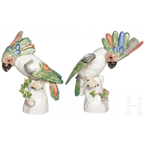 Ein Paar Porzellanfiguren, "Kakadus", Nymphenburg, 20. Jhdt.