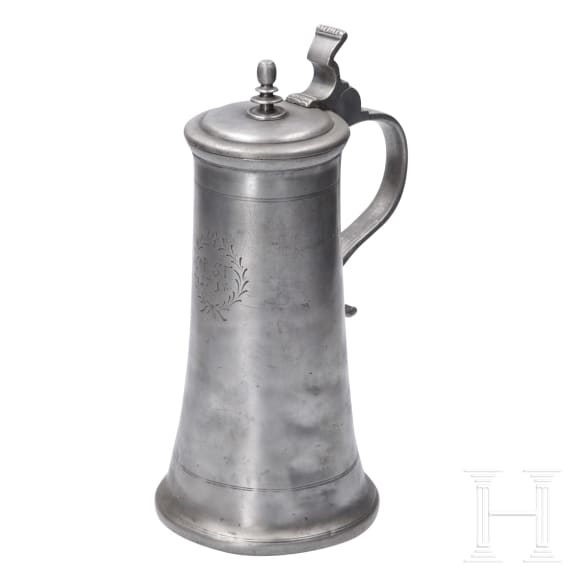 Zwei Stitzen aus Zinn, s&uuml;ddeutsch, datiert 1718 und 1751