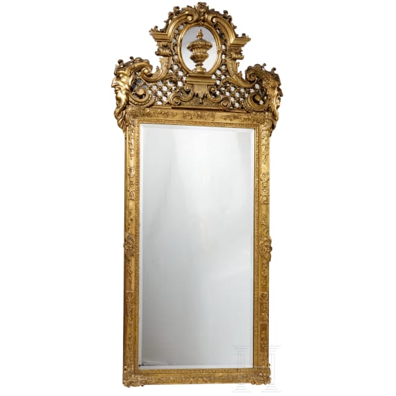 Gro&szlig;er Spiegel im Louis XV-Stil, deutsch, 20. Jhdt.
