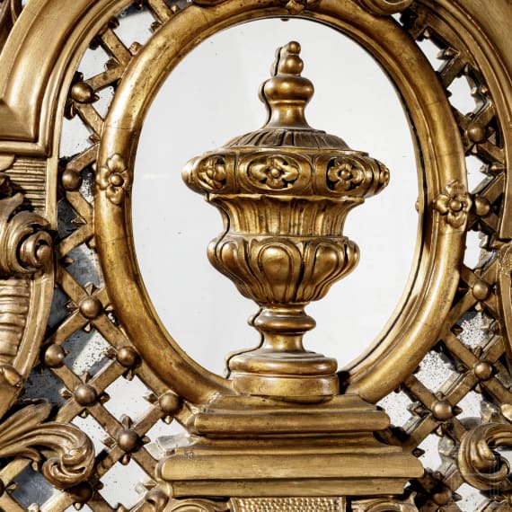Gro&szlig;er Spiegel im Louis XV-Stil, deutsch, 20. Jhdt.