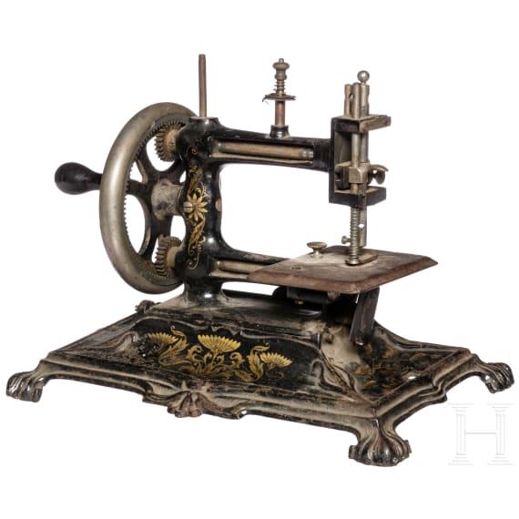 Kleine Handkurbel-Tischn&auml;hmaschine, deutsch, um 1900