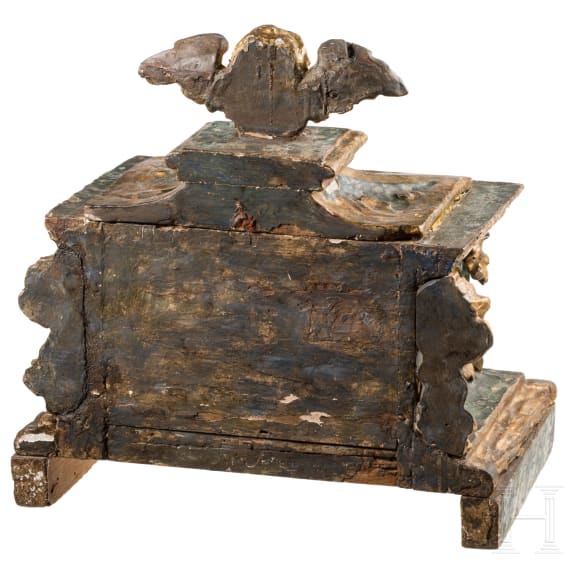 Kleine Barock-Vitrine mit Reliquie des heiligen Urban, s&uuml;ddeutsch, 18. Jhdt.