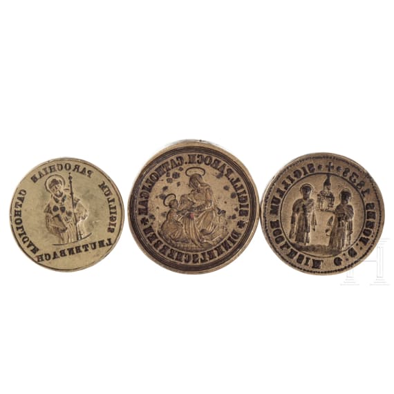 Sechs Kirchspiel-Siegel, s&uuml;ddeutsch, 18./19. Jhdt.