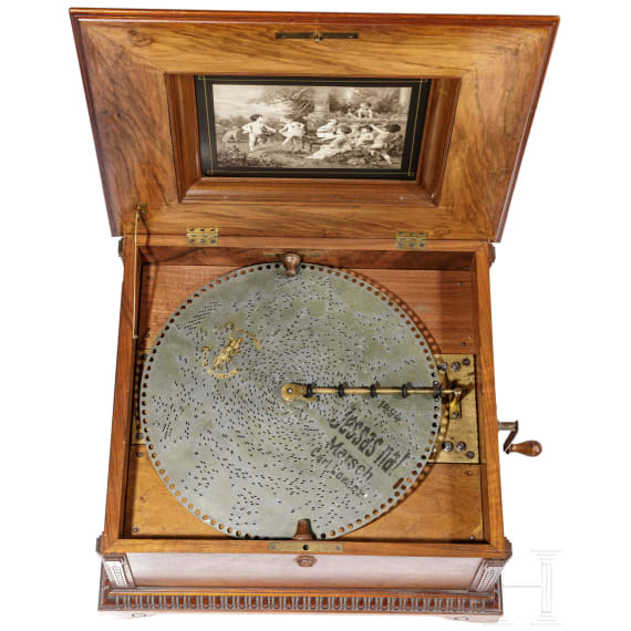 Lochplattenspieluhr der Firma Polyphon, deutsch, um 1900
