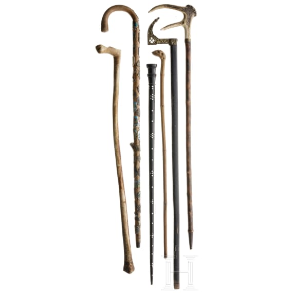 13 teils jagdliche Geh- und Wanderst&ouml;cke, deutsch, 19./20. Jhdt.