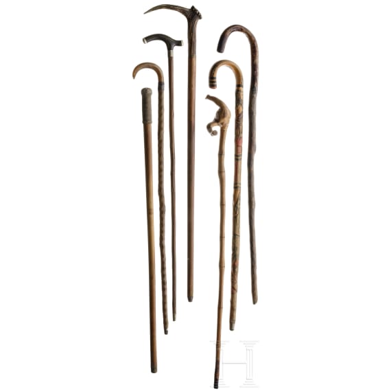 13 teils jagdliche Geh- und Wanderst&ouml;cke, deutsch, 19./20. Jhdt.