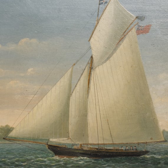 Berliner Regatta-Verein 1881 - Pokal und Bild des Siegerbootes aus dem Jahr 1883