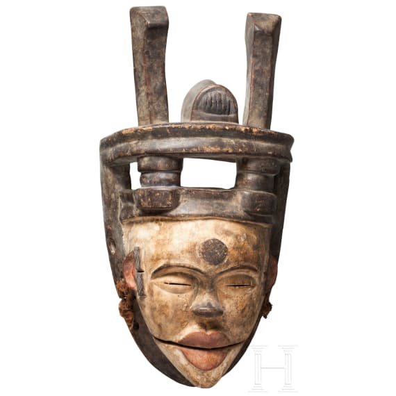 Tanzmaske der Ogoni mit beweglichem Unterkiefer, Nigeria