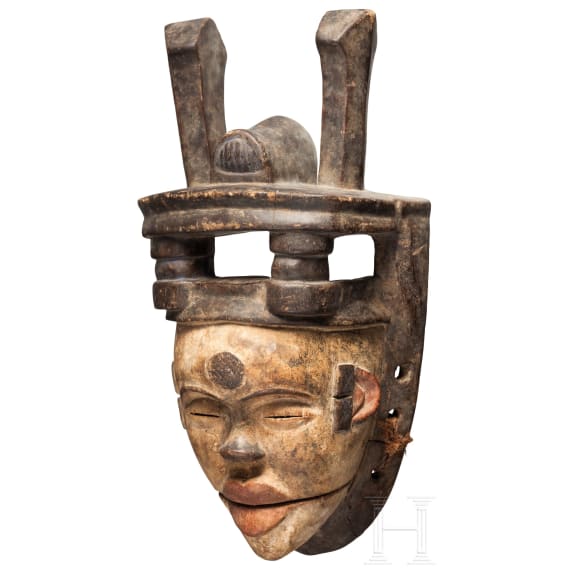 Tanzmaske der Ogoni mit beweglichem Unterkiefer, Nigeria