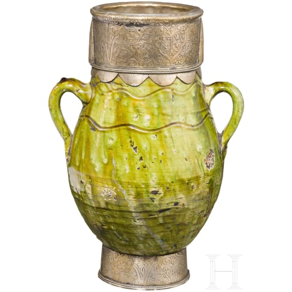 Wasserkrug mit versilberter Montierung, balkant&uuml;rkisch, 18./19. Jhdt.