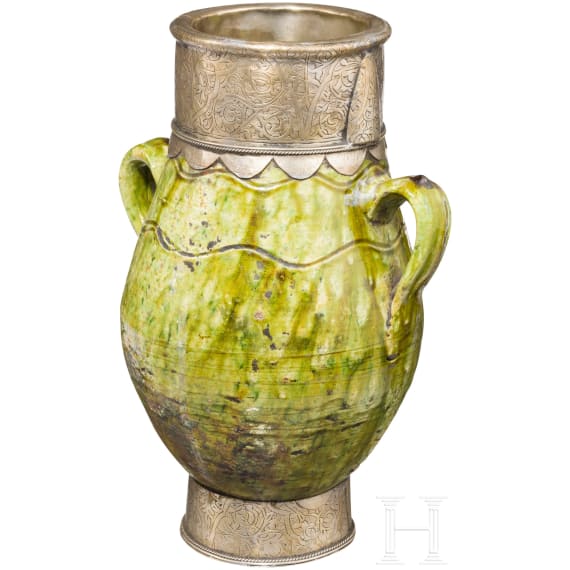 Wasserkrug mit versilberter Montierung, balkant&uuml;rkisch, 18./19. Jhdt.