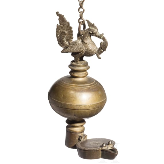 Bronze-&Ouml;llampe, S&uuml;dindien, 18./19. Jhdt.