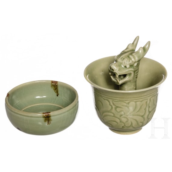 Zwei Longquan-Schalen, China, Ming-&Auml;ra bis 19.-20. Jhdt.