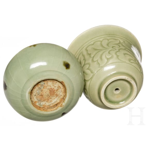 Zwei Longquan-Schalen, China, Ming-&Auml;ra bis 19.-20. Jhdt.
